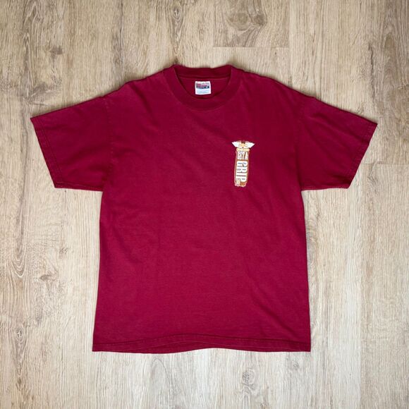 Vintage Harley Davidson HOG Rally Tee Get A Grip '99 Maroon Large Vintage Shirt - Picture 1 of 6